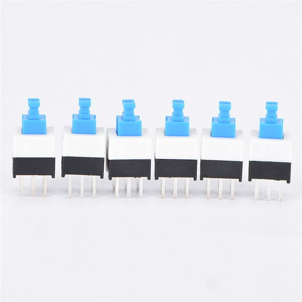 20X 7*7mm PCB 6 Pin Push Tactile Power Mikroschalter Self Lock On//Off G4
